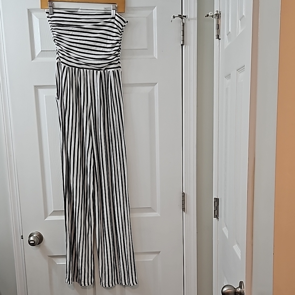 Striped Black and White Jumpsuit